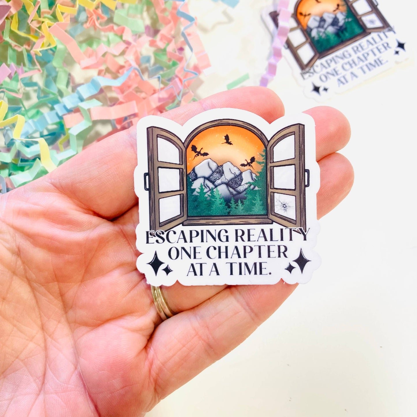 Escaping Reality One Chapter at a Time Vinyl sticker