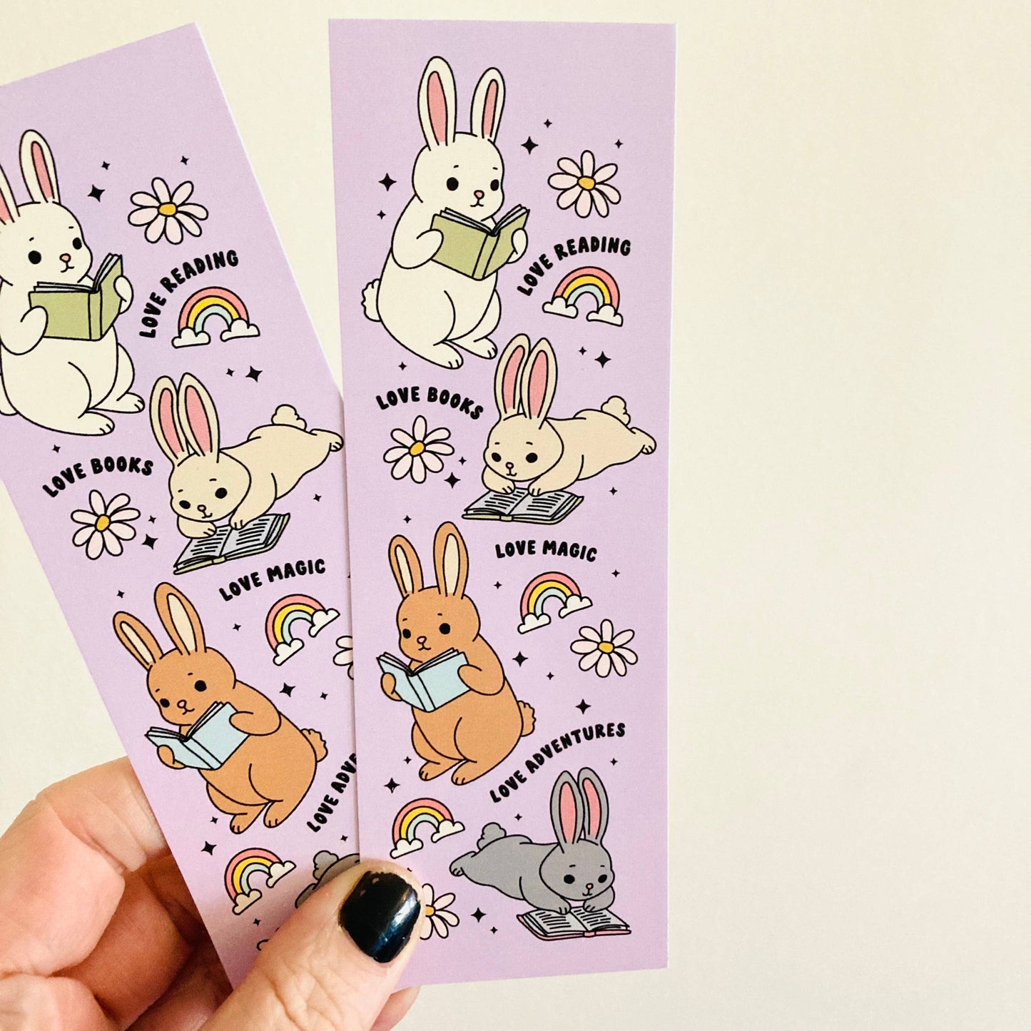 Cute Bunnies Reading Bookmark