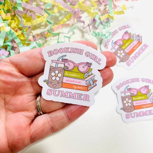 Bookish Girl Summer Sticker