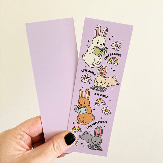 Cute Bunnies Reading Bookmark